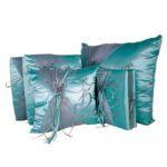 Aqua and Silver 5 Piece Quinceanera Set Mis Quince Set with Kneeling Pillow, Tiara Pillow, Guestbook, Photo Album, Spanish Bible, My Sweet 15 Decorations – Viva Party