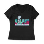 Exclusive Super Bowl LVIII Las Vegas Football Fan T-Shirt ? Must-Have Game Day Apparel for True Sports Enthusiasts & Collectors Women Jersey V-Neck – Viva Party