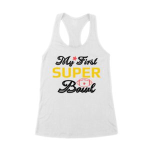 My First LVIII Las Vegas Football Game T-Shirt ? Perfect Game Day Outfit for New Fans & Collectors Women's Racerback Tank Top