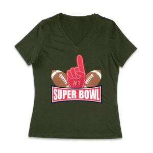 Championship Game Day Football T-Shirt ? Perfect Fan Apparel for Sports Lovers & Big Game Celebrations Women Jersey V-Neck