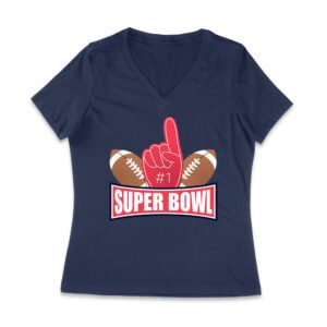 Championship Game Day Football T-Shirt ? Perfect Fan Apparel for Sports Lovers & Big Game Celebrations Women Jersey V-Neck