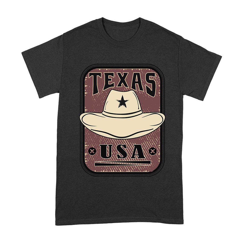 Txa-01_A-Black.jpg Texas Usa Cowboy Hat Design - Vintage Western Style T-Shirt For Texas Pride And Souvenir Lovers Unisex Adult – Viva Party