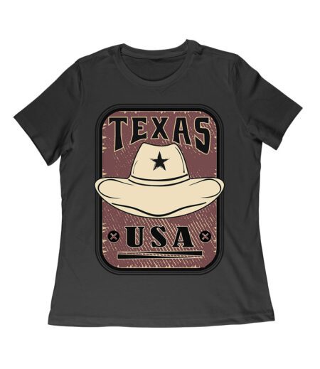 Texas USA Cowboy Hat Design - Vintage Western Style T-Shirt for Texas Pride and Souvenir Lovers Women Relaxed – Viva Party