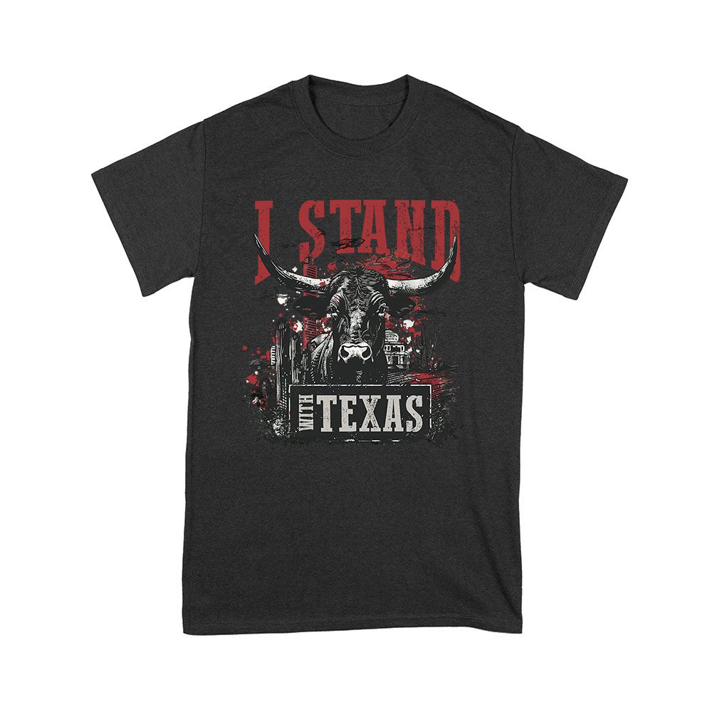 Txa-03_Y-Black.jpg I Stand With Texas T-Shirt - Show Your Lone Star State Pride With This Patriotic Texas Tee Unisex Youth – Viva Party