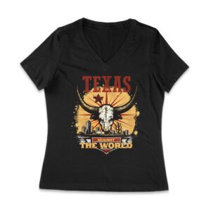 Texas Against the World T-Shirt - Bold Lone Star State Pride Tee for Texans and Southern Spirit Fans Women Jersey V-Neck – Viva Party