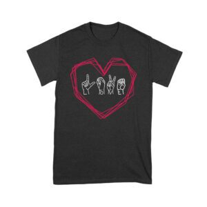 Love Hand Sign Valentine's Day T-Shirt - Heart Design for Couples, Cute Romantic Gift Idea, Unique Love-Themed Outfit for Him or Her Unisex Youth – Viva Party