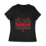 Happy Valentine T-Shirt - Romantic Heart Design, Cute Gift for Couples, Perfect Love-Themed Outfit for Him or Her Women Jersey V-Neck – Viva Party