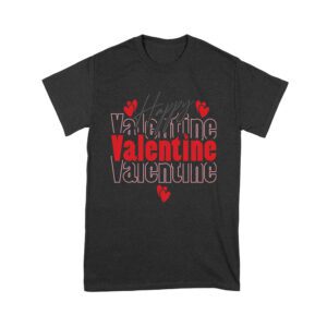 Happy Valentine T-Shirt - Romantic Heart Design, Cute Gift for Couples, Perfect Love-Themed Outfit for Him or Her Unisex Youth – Viva Party