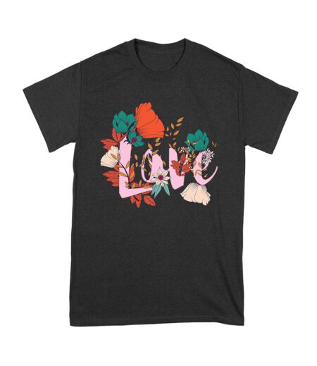 Love with Flowers Design T-Shirt - Romantic Gift Idea, Cute Valentine's Day Outfit for Couples, Perfect for Him or Her Unisex Youth – Viva Party