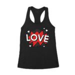 Love T-Shirt - Bold Comic Style Design, Cute Valentine's Day Gift, Fun Romantic Outfit for Couples, Him or Her Women's Racerback Tank Top – Viva Party