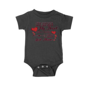 Romantic Valentine T-Shirt - He Stole My Heart So I Took His Last Name Design Unisex Baby Jersey – Viva Party