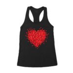 Heart of Love Design Valentine T-Shirt - Romantic Red Heart Gift Idea Women's Racerback Tank Top – Viva Party