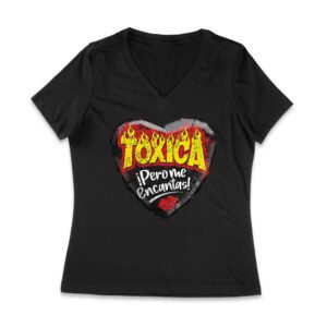 Funny Valentine's Day T-Shirt - Toxica Pero Me Encantas Cute Love Gift Women Jersey V-Neck – Viva Party