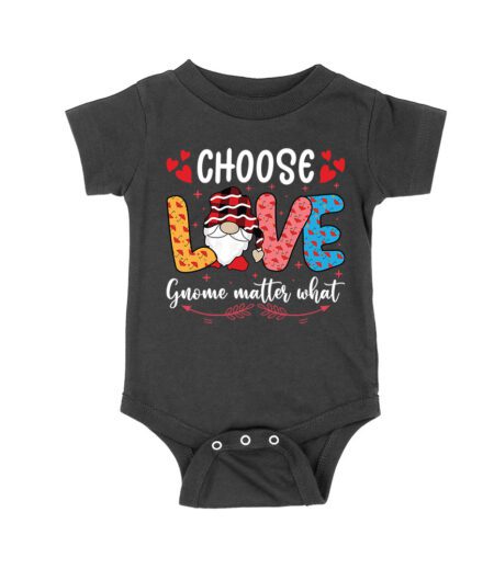 Choose Love Gnome Matter What T-Shirt - Cute Valentine's Day Shirt with Adorable Gnome Design for Women, Men, and Kids Unisex Baby Jersey – Viva Party