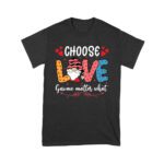 Choose Love Gnome Matter What T-Shirt - Cute Valentine's Day Shirt with Adorable Gnome Design for Women, Men, and Kids Unisex Youth – Viva Party