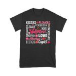 Kisses, Flowers, and Cherish T-Shirt - Thoughtful Valentine's Day Gift with Heart, XOXO, and Love Design for Couples, Women, and Men Unisex Youth – Viva Party
