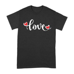 Love T-Shirt - Simple and Elegant Heart-Themed Design for Women, Men, Couples, and Everyday Wear Unisex Adult – Viva Party