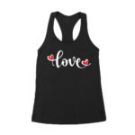 Love T-Shirt - Simple and Elegant Heart-Themed Design for Women, Men, Couples, and Everyday Wear Women's Racerback Tank Top – Viva Party