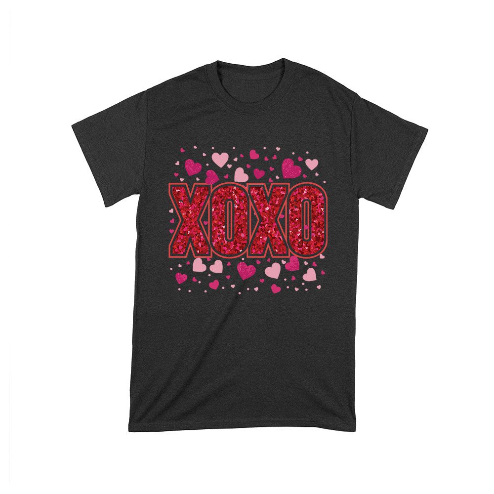 Vln-08_T-Black.jpg Xoxo T-Shirt - Cute And Stylish Love-Themed Design For Women, Men, Couples, And Valentine'S Day Gift Unisex Toddler – Viva Party