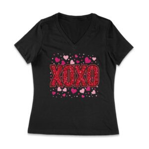 XOXO T-Shirt - Cute and Stylish Love-Themed Design for Women, Men, Couples, and Valentine's Day Gift Women Jersey V-Neck – Viva Party