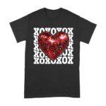 XOXO with Red Heart T-Shirt - Cute Love-Themed Design for Women, Men, Couples, and Valentine's Day Gift Unisex Adult – Viva Party