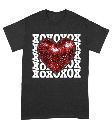 XOXO with Red Heart T-Shirt - Cute Love-Themed Design for Women, Men, Couples, and Valentine's Day Gift Unisex Adult – Viva Party