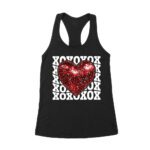 XOXO with Red Heart T-Shirt - Cute Love-Themed Design for Women, Men, Couples, and Valentine's Day Gift Women's Racerback Tank Top – Viva Party
