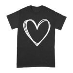 Minimalist Love Valentine T-Shirt - Elegant Heart Line Art Design Unisex Adult – Viva Party