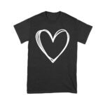 Minimalist Love Valentine T-Shirt - Elegant Heart Line Art Design Unisex Youth – Viva Party