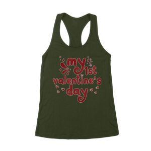 My 1st Valentine's Day T-Shirt ? Adorable Baby Valentine's Outfit, Cute First Love Gift Women's Racerback Tank Top