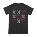Valentine's Day T-Shirt ? Plaid Hearts & Leopard Print XO Design, Cute Romantic Gift for Couples Unisex Adult – Viva Party