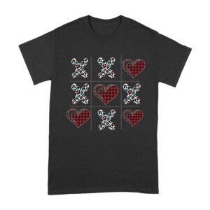 Valentine's Day T-Shirt ? Plaid Hearts & Leopard Print XO Design, Cute Romantic Gift for Couples Unisex Adult – Viva Party