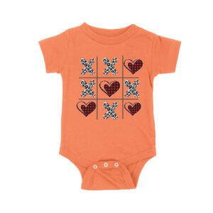 Valentine's Day T-Shirt ? Plaid Hearts & Leopard Print XO Design, Cute Romantic Gift for Couples Unisex Baby Jersey
