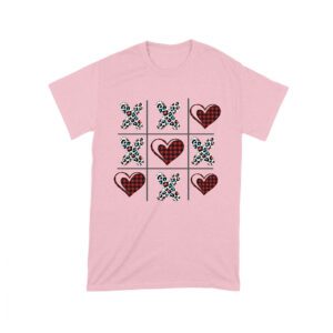 Valentine's Day T-Shirt ? Plaid Hearts & Leopard Print XO Design, Cute Romantic Gift for Couples Unisex Toddler