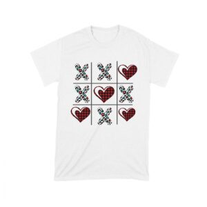 Valentine's Day T-Shirt ? Plaid Hearts & Leopard Print XO Design, Cute Romantic Gift for Couples Unisex Toddler