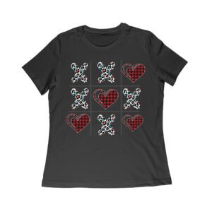 Valentine's Day T-Shirt ? Plaid Hearts & Leopard Print XO Design, Cute Romantic Gift for Couples Women Relaxed – Viva Party