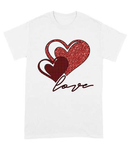 Love Heart Design T-Shirt ? Cute and Romantic Valentine's Day Gift for Couples Unisex Adult