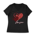 Love Heart Design T-Shirt ? Cute and Romantic Valentine's Day Gift for Couples Women Jersey V-Neck – Viva Party