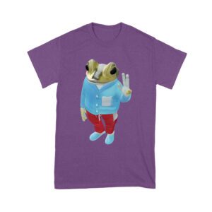 Bad Bunny Frog Design Graphic T-Shirt, Trendy Style, Comfortable Cotton Tee, Cool Frog Design for Music and Animal Lovers Unisex Youth