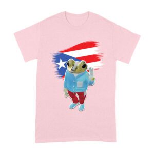 Bad Bunny Inspired Frog with Puerto Rico Flag Graphic T-Shirt, Trendy Design, Comfortable Cotton Tee, Cool Style for Music and Culture Lovers Unisex Adult