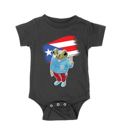 Bad Bunny Inspired Frog with Puerto Rico Flag Graphic T-Shirt, Trendy Design, Comfortable Cotton Tee, Cool Style for Music and Culture Lovers Unisex Baby Jersey – Viva Party