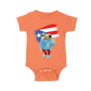Bad Bunny Inspired Frog with Puerto Rico Flag Graphic T-Shirt, Trendy Design, Comfortable Cotton Tee, Cool Style for Music and Culture Lovers Unisex Baby Jersey
