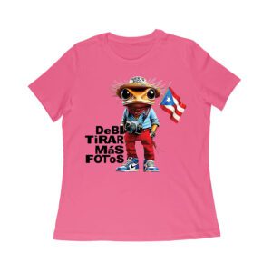 Puerto Rico Debi Tira M?s Fotos Frog with Frog Graphic T-Shirt, Trendy Design, Comfortable Cotton Tee, Cool Style for Frog and Culture Lovers Women Relaxed