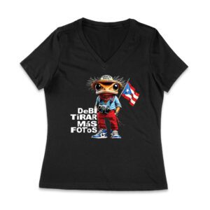 Puerto Rico Debi Tira M?s Fotos Frog with Frog Graphic T-Shirt, Trendy Design, Comfortable Cotton Tee, Cool Style for Frog and Culture Lovers Women Jersey V-Neck – Viva Party