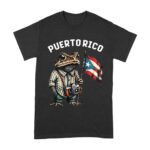 Debi Tira M?s Fotos Frog with Frog Puerto Rico Flag T-Shirt, Trendy Graphic Design, Comfortable Cotton Tee, Fun Style for Culture and Frog Lovers Unisex Adult – Viva Party