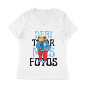 Debi Tira Mas Fotos Graphic T-Shirt, Trendy Design, Comfortable Cotton Tee, Cool Style for Music and Fashion Lovers Women Jersey V-Neck