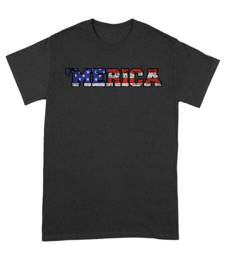 Patriotic 'Merica T-Shirt - Vintage American Flag Grunge Tee for Proud Americans, Freedom Lovers, USA Pride, 4th of July, Veterans, and Military Supporters Unisex Adult – Viva Party
