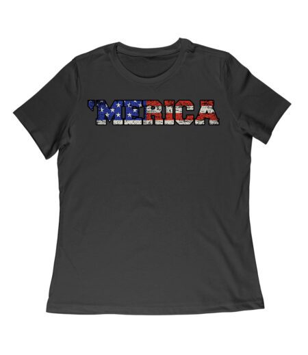 Patriotic 'Merica T-Shirt - Vintage American Flag Grunge Tee for Proud Americans, Freedom Lovers, USA Pride, 4th of July, Veterans, and Military Supporters Women Relaxed – Viva Party