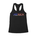 Patriotic 'Merica T-Shirt - Vintage American Flag Grunge Tee for Proud Americans, Freedom Lovers, USA Pride, 4th of July, Veterans, and Military Supporters Women's Racerback Tank Top – Viva Party