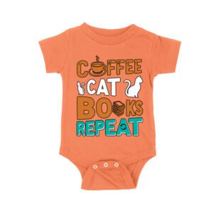 Coffee Cat Books Repeat T-Shirt